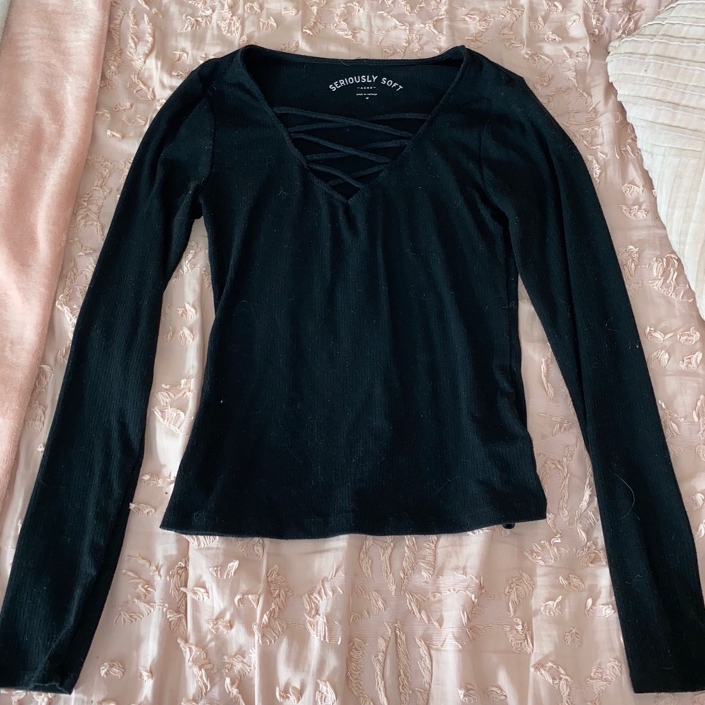 black ribbed long sleeve